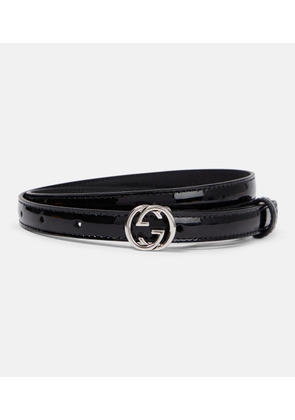 Gucci Double G patent leather belt