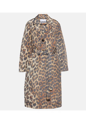 Ganni Leopard-print coat