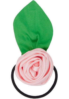 Sandy Liang SSENSE Exclusive Pink & Green Corsage Hair Tie