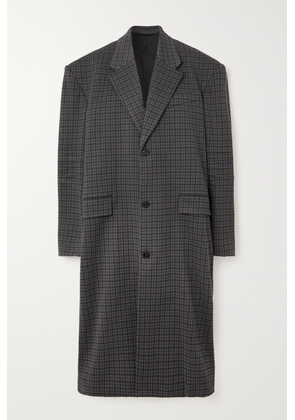 Balenciaga - Oversized Houndstooth Cotton-blend Coat - Gray - 1,2