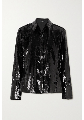 Theory - Sequined Crepe Shirt - Black - x small,small,medium,large,x large