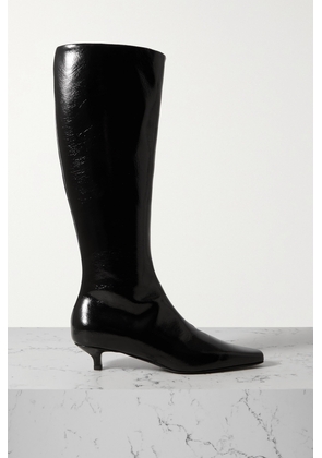TOTEME - + Net Sustain The Slim Crinkled Patent-leather Knee Boots - Black - IT35,IT36,IT37,IT38,IT39,IT40,IT41,IT42