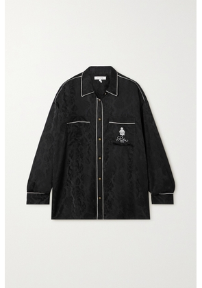 FRAME - + Ritz Paris Embroidered Silk-jacquard Shirt - Black - xx small,x small,small,medium,large,x large