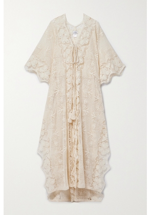Miguelina - Arelis Cotton Guipure Lace Kaftan - Off-white - x small,small,medium,large