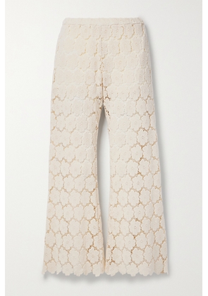 Miguelina - Bertie Cropped Guipure Lace Straight-leg Pants - Off-white - x small,small,medium,large