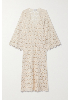 Miguelina - Arelis Cotton Guipure Lace Midi Dress - Off-white - x small,small,medium,large