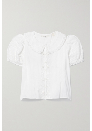 DÔEN - + Net Sustain Bernadine Crochet-trimmed Pintucked Organic Cotton-voile Top - White - x small,small,medium,large,x large