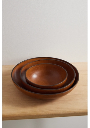 Hunting Season - Set Of Three Leather Bowls - Brown - One size