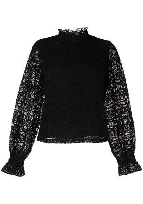 b+ab long-sleeve lace blouse - Black