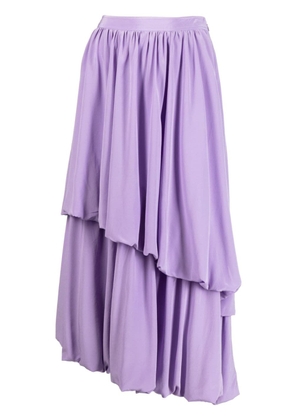Ulla Johnson layered ruched silk skirt - Purple