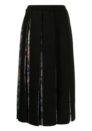 Antonio Marras rose-print pleated skirt - Black