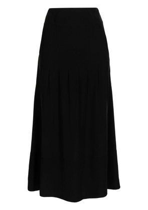 CHANEL Pre-Owned 2003 pleated midi silk skirt - Black