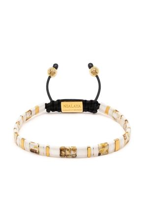 Nialaya Jewelry Miyuki Tila bead bracelet - White