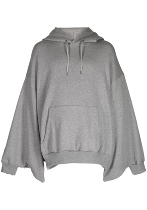 Fumito Ganryu draped cotton hoodie - Grey