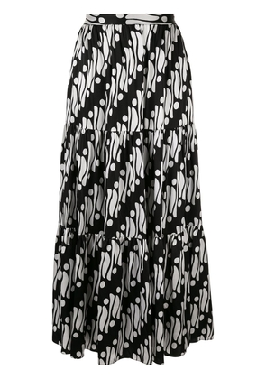 Andrew Gn geometric flared maxi skirt - Black