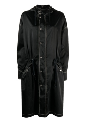 CHANEL Pre-Owned 1980-1990 hooded raincoat - Black