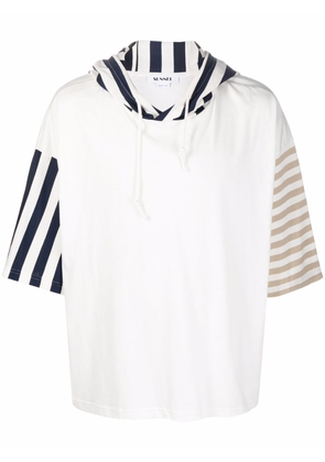 Sunnei stripe-print hooded T-shirt - White