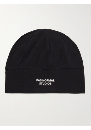 Pas Normal Studios - Logo-Print Stretch-Bamboo and Merino Wool-Jersey Cycling Hat - Men - Black