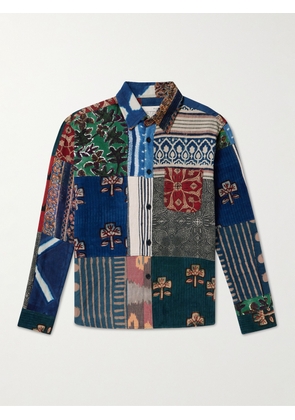 Kardo - Luis Patchwork Printed Cotton Shirt - Men - Blue - S