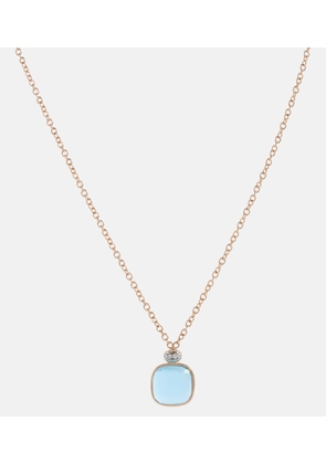 Pomellato Nudo 18kt gold necklace with blue topaz and diamonds