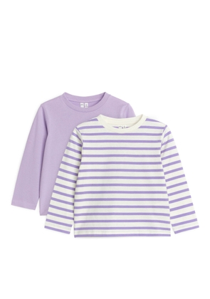 Long-Sleeved T-Shirt Set of 2 - Purple