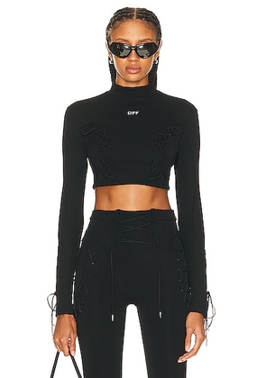 OFF-WHITE Long Sleeve Crop Top in Black - Black. Size S (also in XS).
