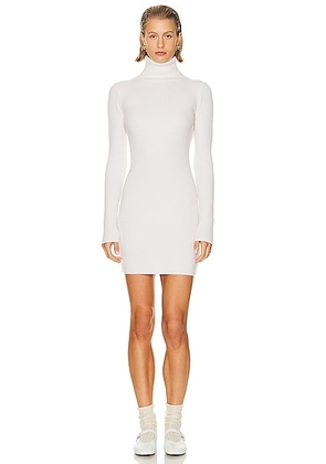 Enza Costa Rib Turtleneck Sweater Dress in Off White - White. Size L (also in M, S, XS).
