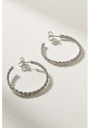 David Yurman - Pavéflex 18-karat White Gold Diamond Hoop Earrings - One size