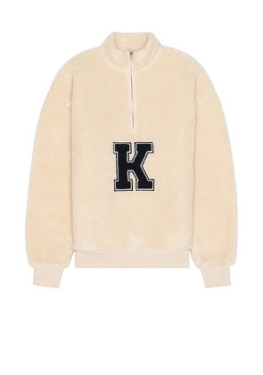 KROST Patch Quarter Zip in Nude. Size S.