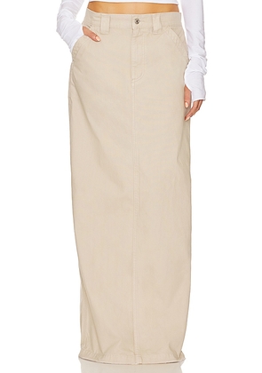 Helsa Workwear Long Skirt in Beige. Size XXS.