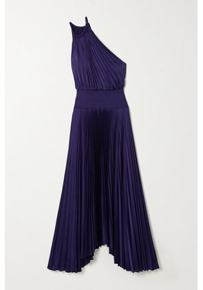 A.L.C. - Ruby Asymmetric Pleated Satin Midi Dress - Purple - US00,US0,US2,US4,US6,US8,US10,US12,US14