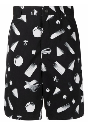Undercover abstract geometric print shorts - Black