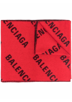 Balenciaga all-over logo scarf - Red