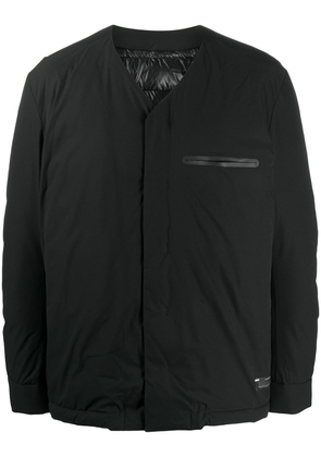 Attachment collarless padded jacket - Black