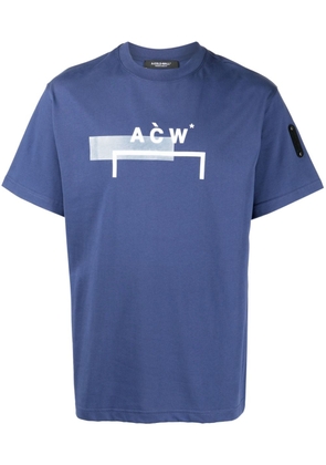 A-COLD-WALL* logo-print crew-neck T-shirt - Blue