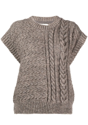 Skall Studio cable-knit ribbed-trim vest - Brown