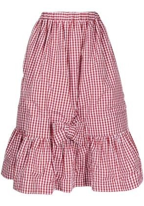 Comme Des Garçons Girl check-print full skirt - Red