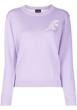 SPORT b. by agnès b. crew-neck intarsia-knit logo jumper - Purple
