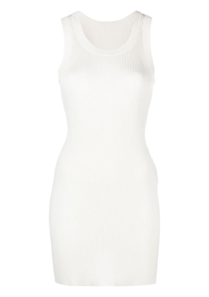 sacai sleeveless ribbed minidress - White
