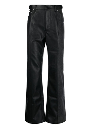 Feng Chen Wang faux-leather straight-leg trousers - Black