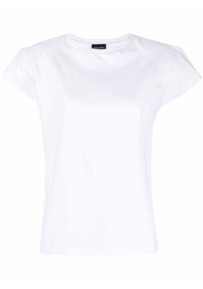 Magda Butrym padded-shoulder logo-embroidered T-shirt - White