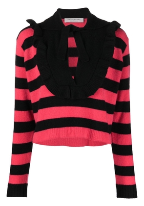 Philosophy Di Lorenzo Serafini ruffle-collar striped knitted top - Pink