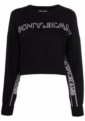 DKNY intarsia-knit logo jumper - Black