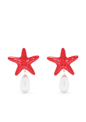 JULIETTA Starfish pearl-drop earrings - Red