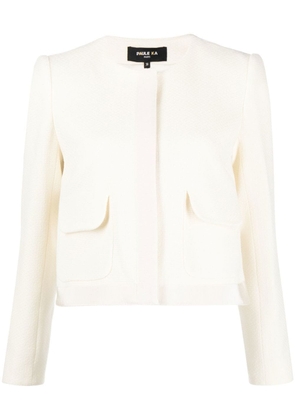 Paule Ka virgin wool jacquard jacket - White