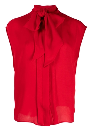 Moschino tied silk bouse - Red