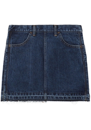 Toga high-waisted frayed denim miniskirt - Blue