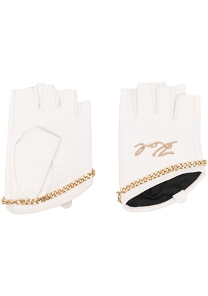 Karl Lagerfeld K/Signature logo-embroidered gloves - White