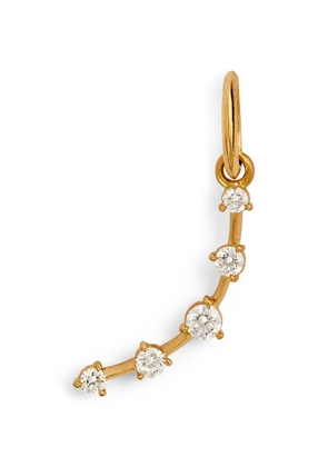 Jade Trau Mini Yellow Gold And Diamond Celestial Crescent Charm