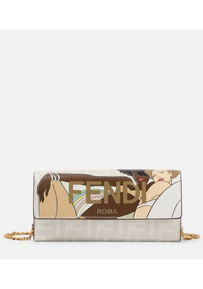 Fendi Continental leather wallet on chain